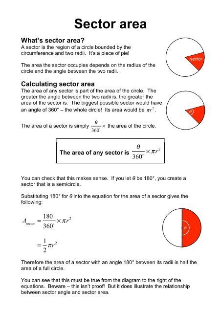 Arc length and sector area - Benjamin-Mills