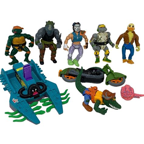 Lot of 9 Vintage 80s TMNT Action Figures Vehicles Teenage Mutant Ninja ...