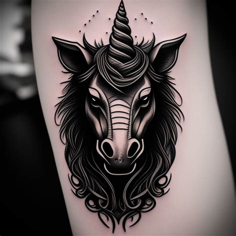 Evil Unicorn Tattoo