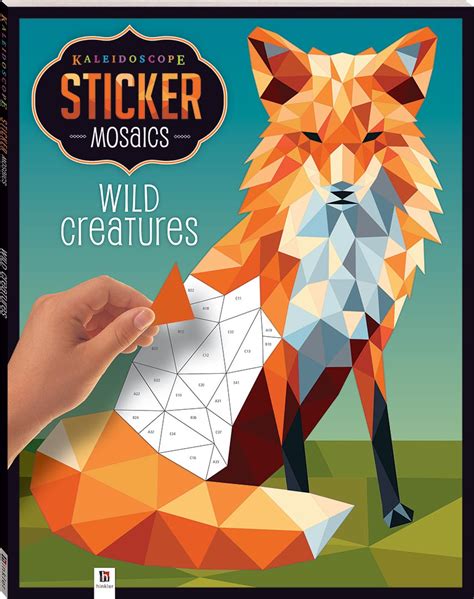 Kaleidoscope Sticker Mosaics: Wild Animals - Books - Adult Colouring ...