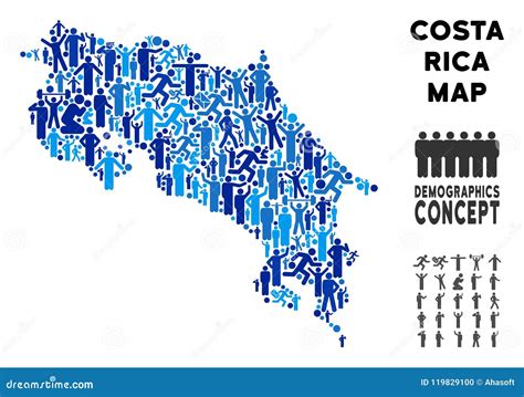 Demographics Costa Rica Map Stock Vector - Illustration of concept ...