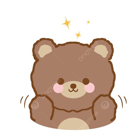 Korean Bear Stickers PNG Picture, Cute Happy Korean Bear Sticker, Korean Bear, Bear Sticker ...