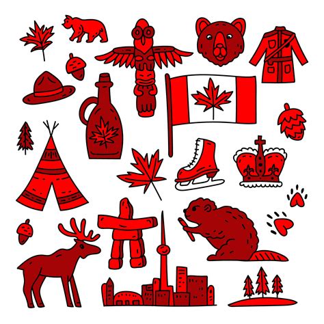 Canada sign and symbol, Info-graphic elements flat icons set. Canada ...