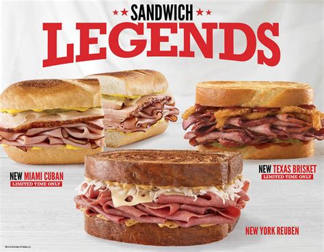 Sandwich Legends Have Arrived at Arby’s – Miami Cuban, Texas Brisket ...