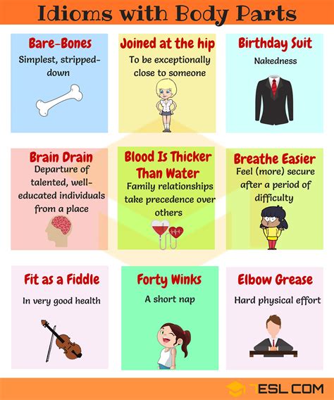 Useful English Idioms with Body Parts - ESL Buzz