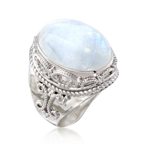 White Moonstone Ring in Sterling Silver | Ross-Simons