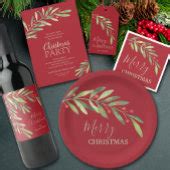 Budget Elegant Greenery Christmas Party Invitation Flyer | Zazzle