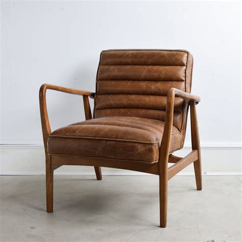 Brown Leather Mid Century Armchair – Mrs Robinson