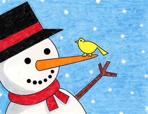 How to Draw an Easy Snowman · Art Projects for Kids