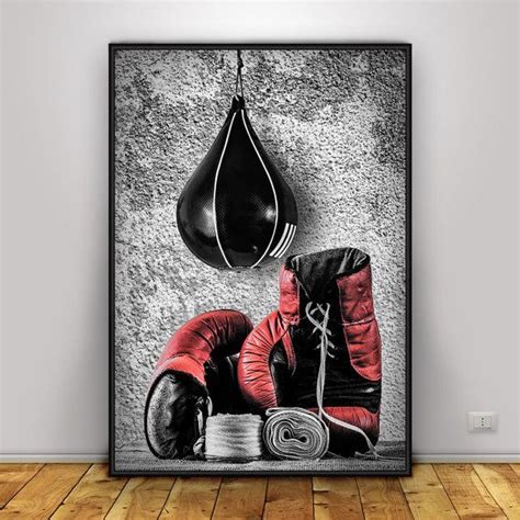 Boxing poster print, Boxer gloves color, Frameable prints and posters, Fine art for flat ...