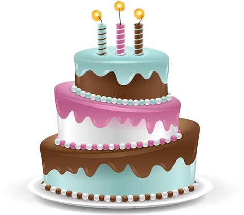 Detailed birthday cake isolated on white. EPS 10 file. Transparency used on highlight elements ...