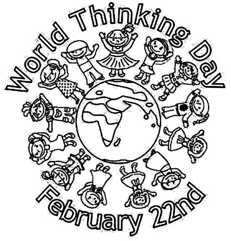 World Thinking Day to Print Coloring Page - Free Printable Coloring Pages for Kids