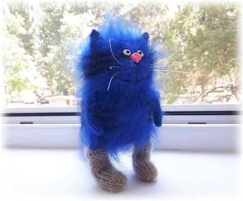 Blue Cat Plush Cat Toy Funny Cats Toy Cat Amigurumi Birthday | Etsy