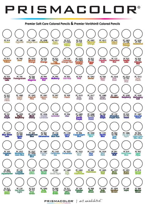 Prismacolor Color Chart 150 Part 1 / 2 by everdeen77 on DeviantArt