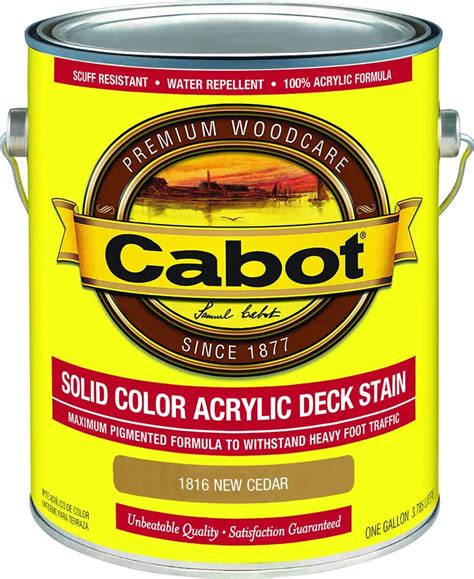 Cabot 1816 Stain Deck Acrylic New Cedar: Solid Color Exterior Water ...