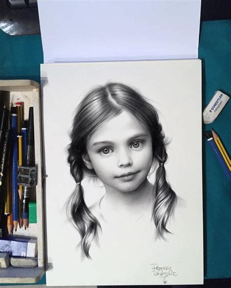 Girl Realistic Drawing By Fraderos