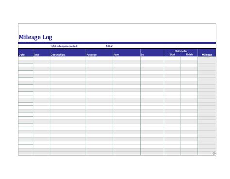 Mileage Log Templates | 19+ Free Printable Word, Excel & PDF Formats