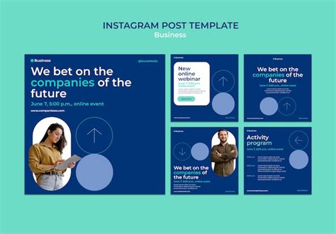 Free PSD | Business strategy instagram posts template