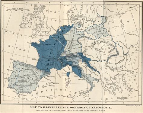 Map of Europe in 1810: Napoleon at the Height of His Power