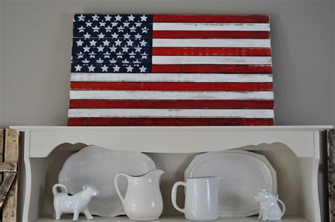 Rustic Wooden American Flag - Little Glass Jar