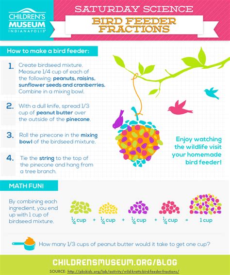 Saturday Science: Bird Feeder Fractions | The Children's Museum of Indianapolis