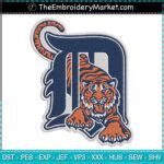 D with Tiger Logo Embroidery Designs File, Detroit Tigers Machine Embroidery Designs, Embroidery ...