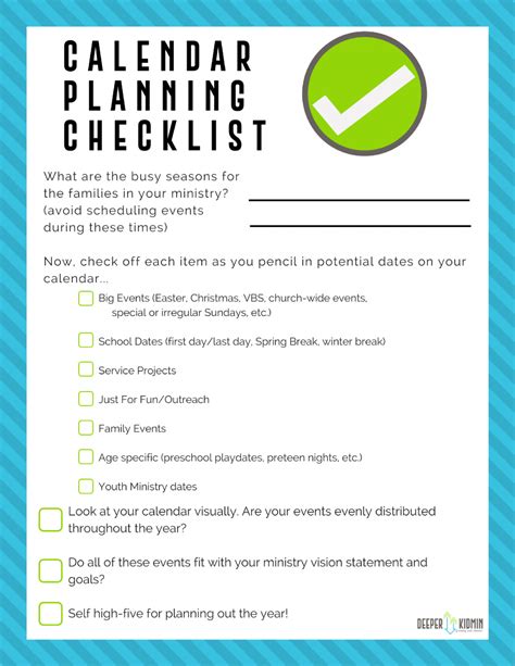 It’s a Date! (Calendar Planning Checklist) – Deeper KidMin