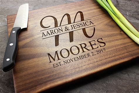 Personalized Engraved Cutting Board - Custom Wedding, Anniversary, Engagement, Real Estate ...