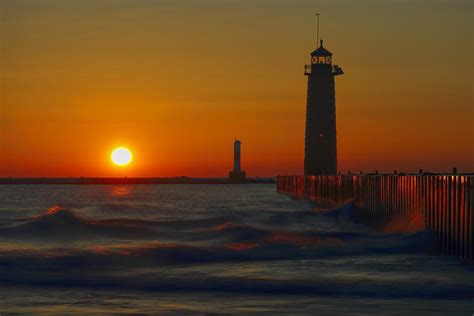 Kenosha Lighthouse at Sunup Photograph by Dale Kauzlaric - Pixels