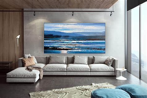 Blue Abstract Wall Art Abstract Painting Large Wall Art - Etsy