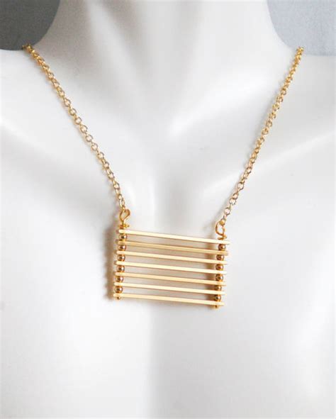 Bar Necklace- gold filled Necklace With Gold Plated Bar- Modern ...