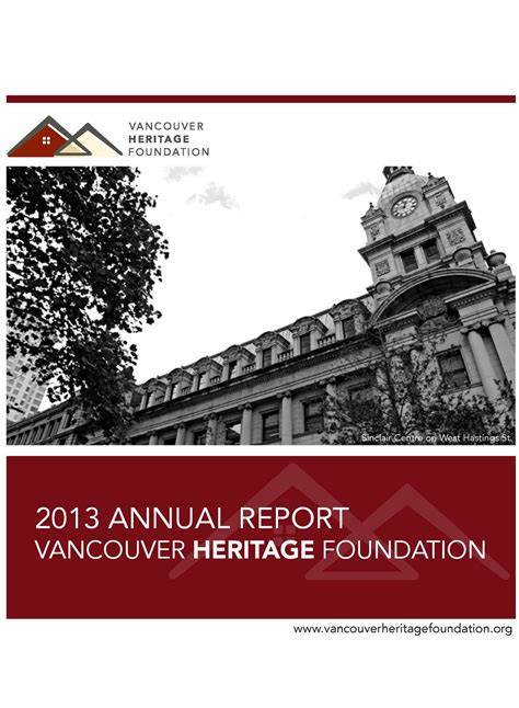 Annual Reports - Vancouver Heritage Foundation