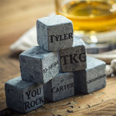 Set of Three Engraved Whiskey Stones Makes Cheap Groomsmen Gifts