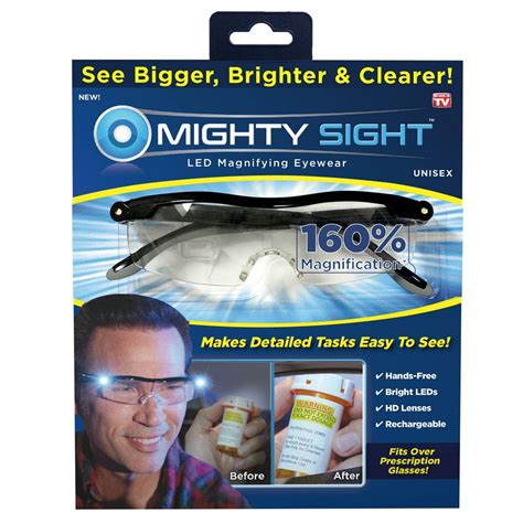 Mighty Sight LED Magnifying Eyewear, Fits Over Prescription Glasses ...