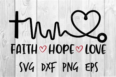 Faith Hope Love SVG (570678) | Printables | Design Bundles