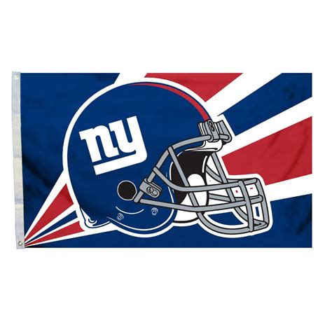 New York Giants Helmet Design Logo 3' X 5' Flag With Metal Grommets