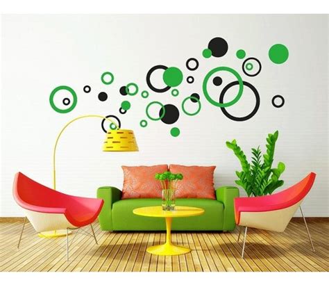 Retro Circles wall decal, sticker, mural, vinyl wall art in 2021 | Wall ...