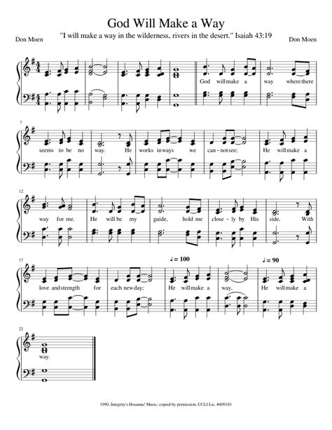 God Will Make a Way Sheet music for Piano (SATB) Easy | Musescore.com