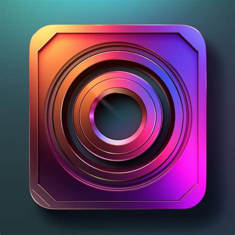 Premium AI Image | A close up of a camera lens on a square button generative ai