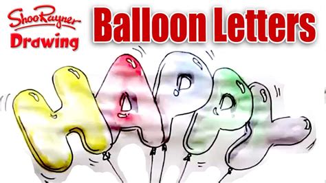 How to draw and paint Balloon Letters - YouTube