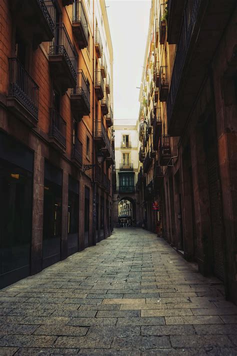 Urban Alley Photography Of Walkway Between Building During Daytime Town Image Free Photo