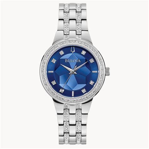 Women's Bulova Crystal Accented Stainless Steel Watch - Golden Creations