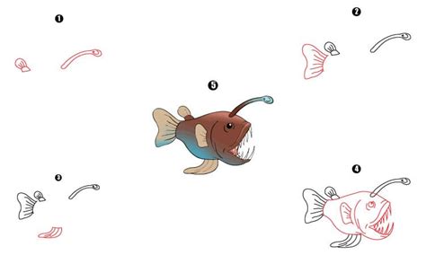 Angler Fish Drawing - Step By Step Tutorial - Cool Drawing Idea