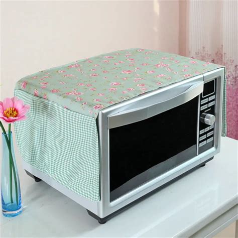 Cloth Microwave Oven Cover Floral Plaid Print Dust proof Covers For ...