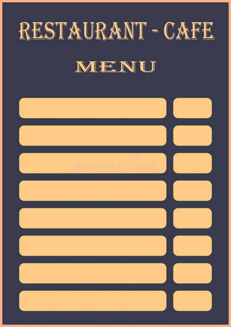 Template for Text for a Restaurant or Cafe Menu. Stock Vector ...