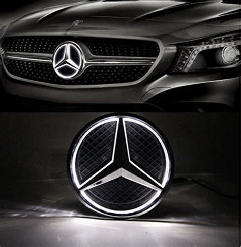 Cszlove Car Front Grilled Star Emblem LED Illuminated Logo for Mercedes Benz 2010-2013 A B C E S ...