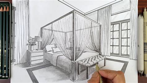 Perspective 2 Point Room, Room Perspective Drawing, Perspective Drawing Architecture, Interior ...