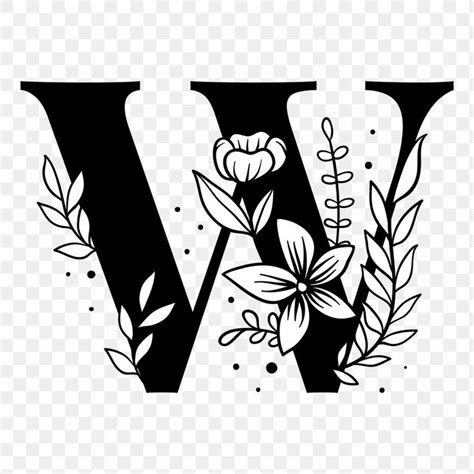 Png letter W floral font typography | free image by rawpixel.com ...