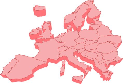 Free vector graphic: Europe, Countries, Map, 3D, Red - Free Image on Pixabay - 151589