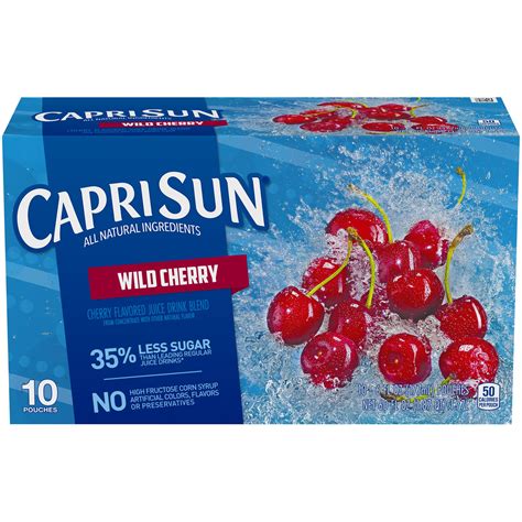 Capri Sun Wild Cherry Ready-to-Drink Soft Drink, 10 - 6 fl oz Pouches ...